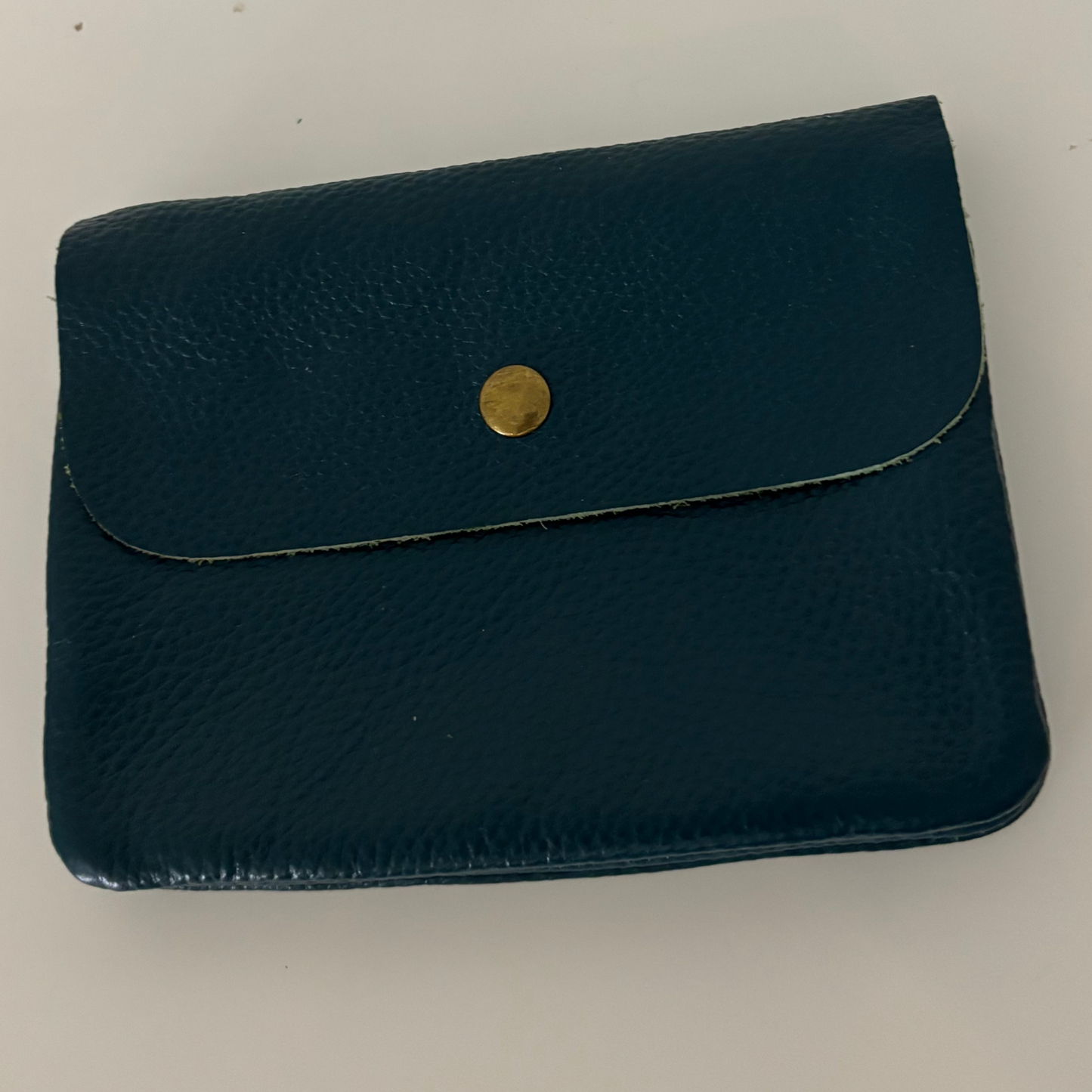 Miss reinette : grote lederen portemonnee - petrol