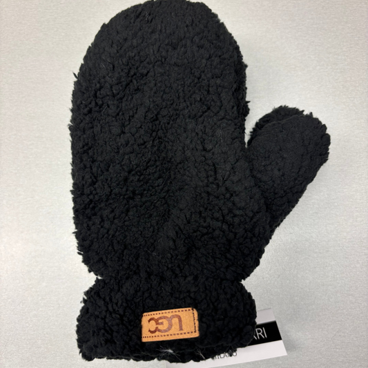 Wanten : teddy - zwart