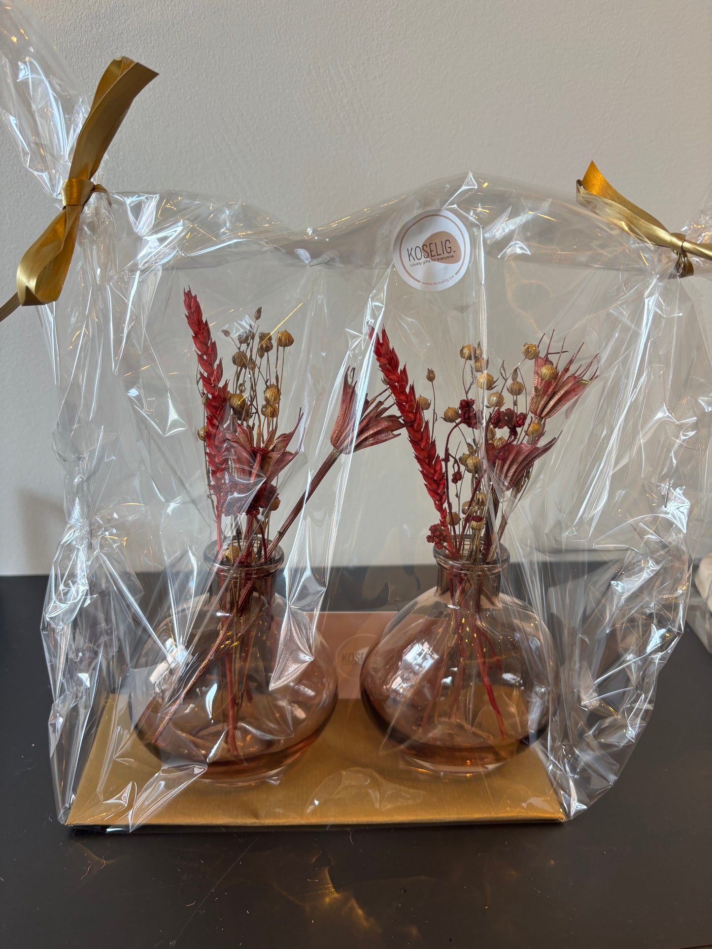 Kadopakket : 2 vaasjes bruin