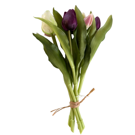 Kunstbloem : tulpenbundel - mix paars