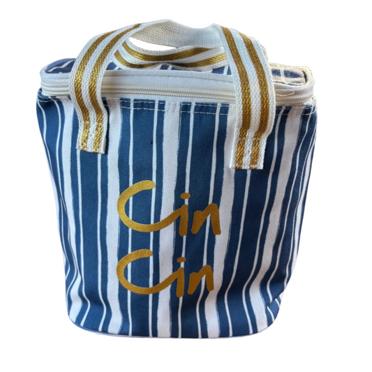 Koeltas : cin cin - gestreept wit/blauw