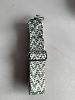 Riem handtas : smalle riem  - groen /wit