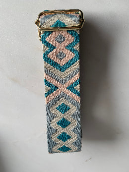 Riem handtas : brede riem - blauw/roze