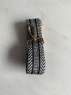 Riem handtas : smalle riem - zwart/wit