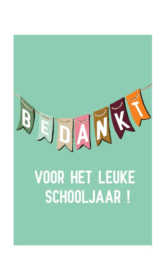 Mailboxcards : notietieblok - bedankt voor het leuke schooljaar
