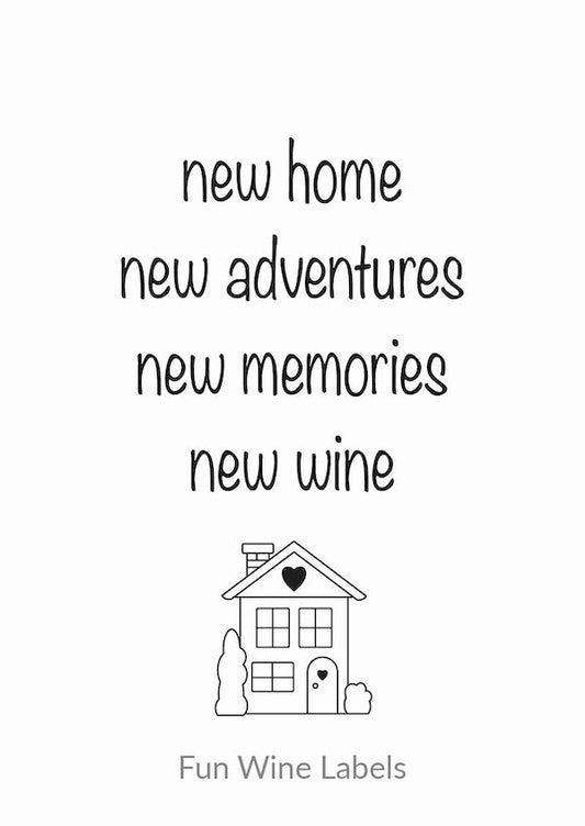 Fun wine labels : wijnetiket - new home