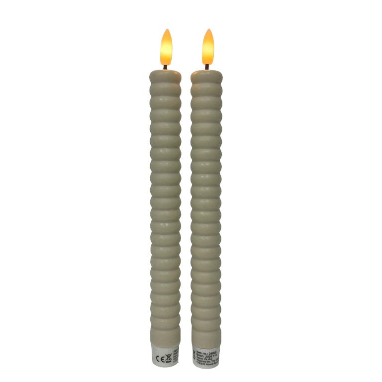 Jens living : wax led dinner candles - taupe