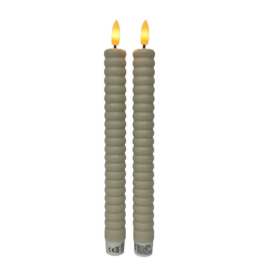 Jens living : wax led dinner candles - taupe