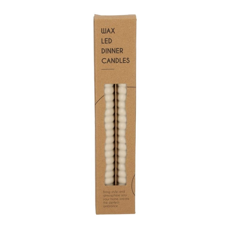 Jens living : wax led dinner candles - taupe