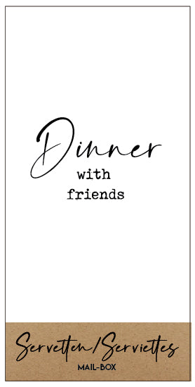 Mailboxcards - servetten groot - dinner with friends