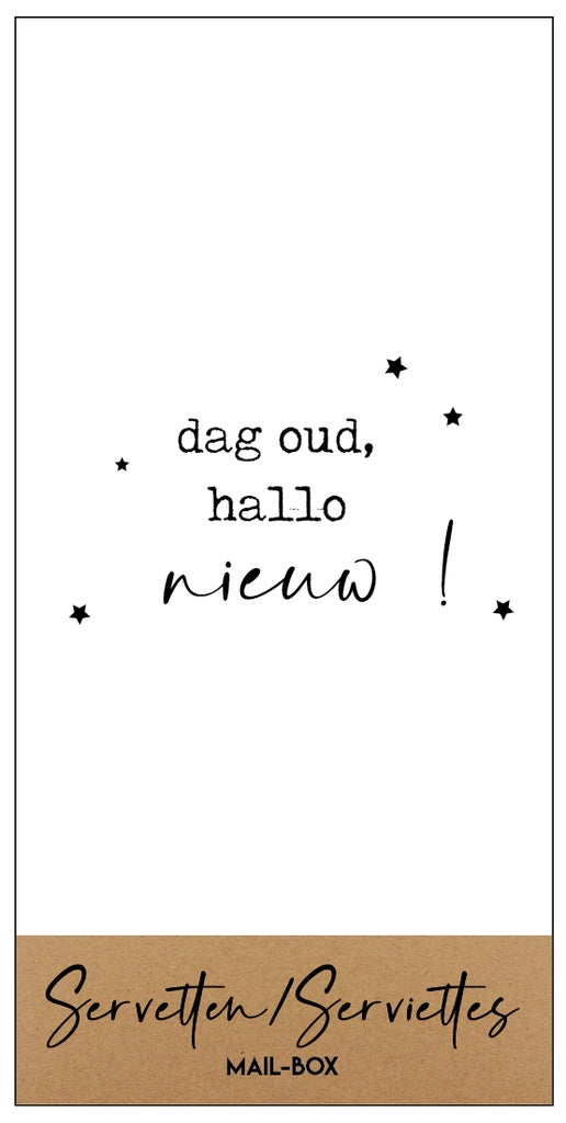 Mailboxcards : servetten groot - dag oud, hallo nieuw