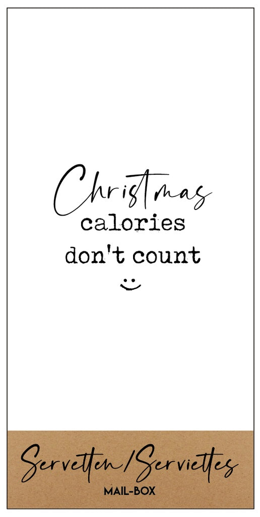 Mailboxcards : servetten groot - Christmas calories don't count