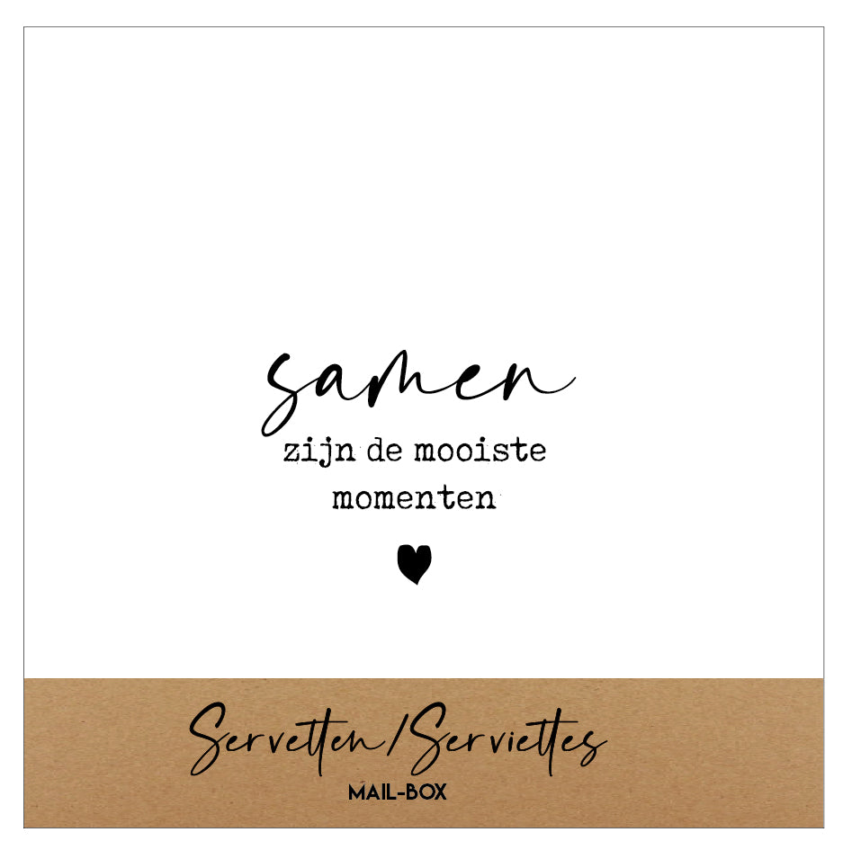 Mailboxcards : servetten klein - samen zijn de mooiste momenten