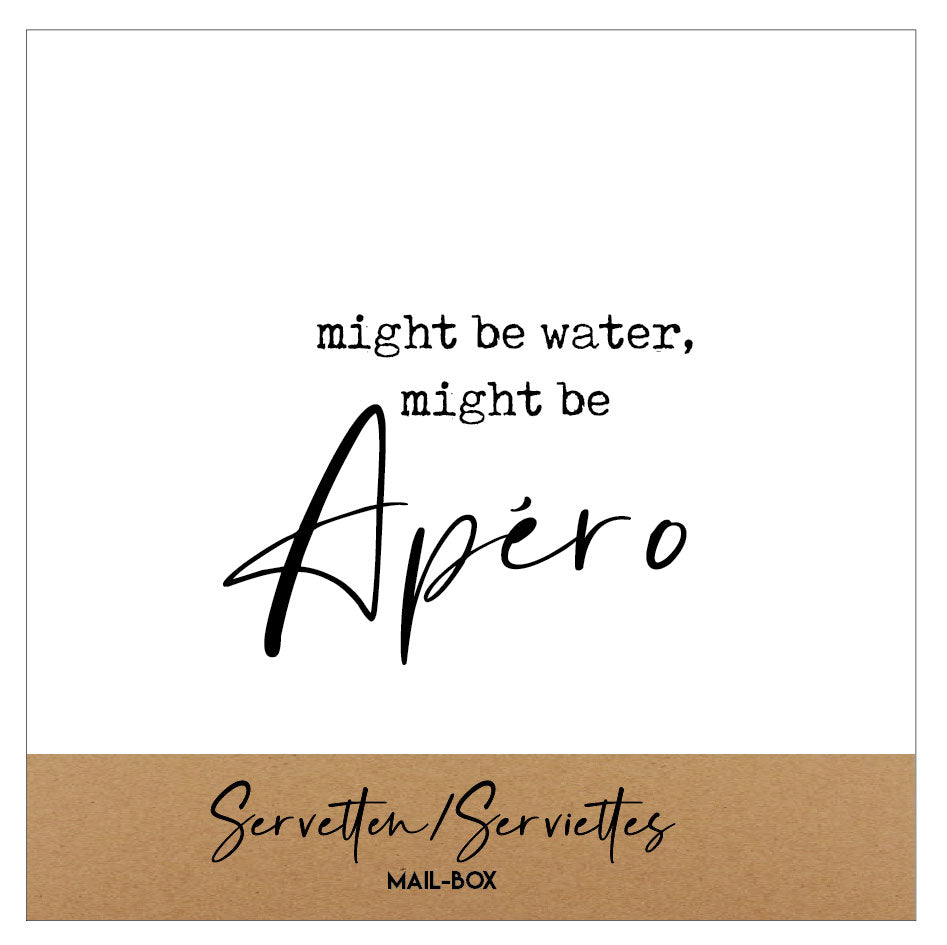 Mailboxcards : servetten klein - might be water , might be apéro