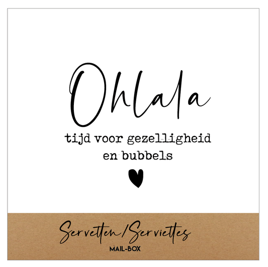 Mailboxcards : servetten klein - tijd voor bubbels en gezelligheid