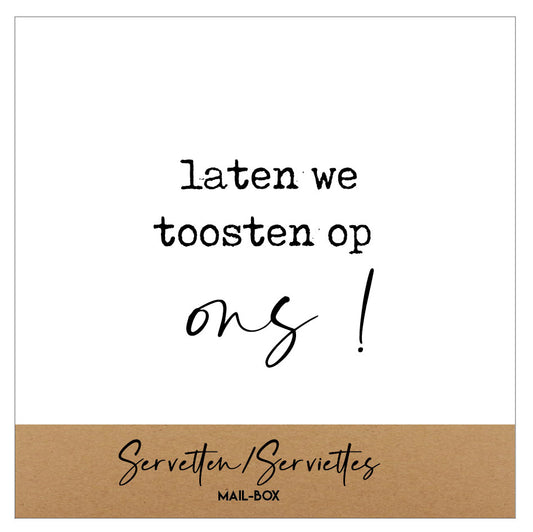 Mailboxcards : servetten klein - laten we toosten op ons