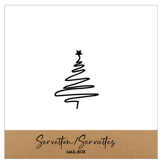 Mailboxcards : kleine servetten - kerstboom