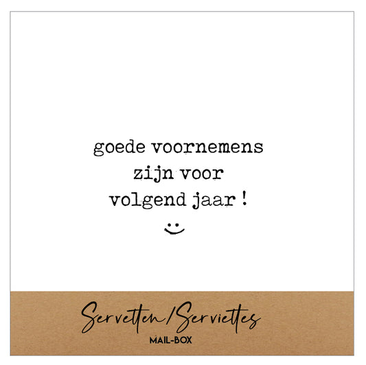 Mailboxcards : kleine servetten - goede voornemens zijn voor volgend jaar