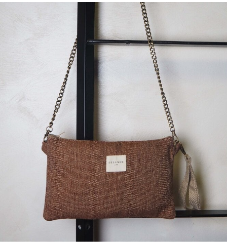 De la mur line : linnen schoudertas/clutch