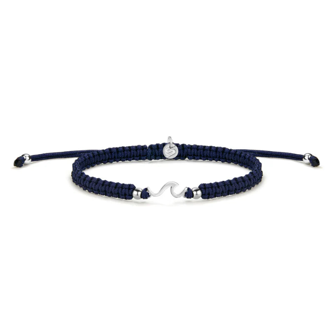 Sailbrace : motivation bracelet  - silver wave royal blue