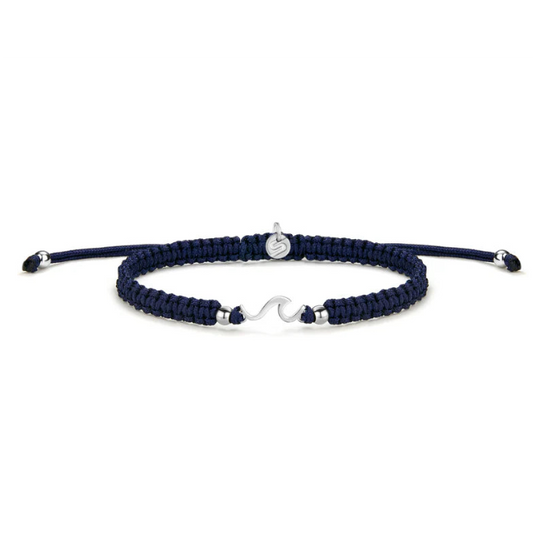 Sailbrace : motivation bracelet  - silver wave royal blue