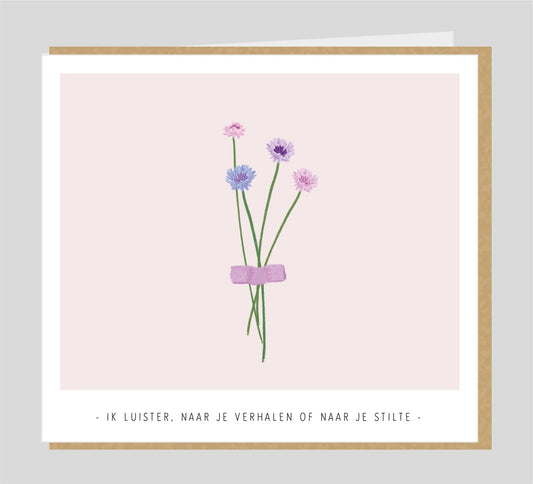 Studio mie - ik luister naar je verhalen en je stilte.