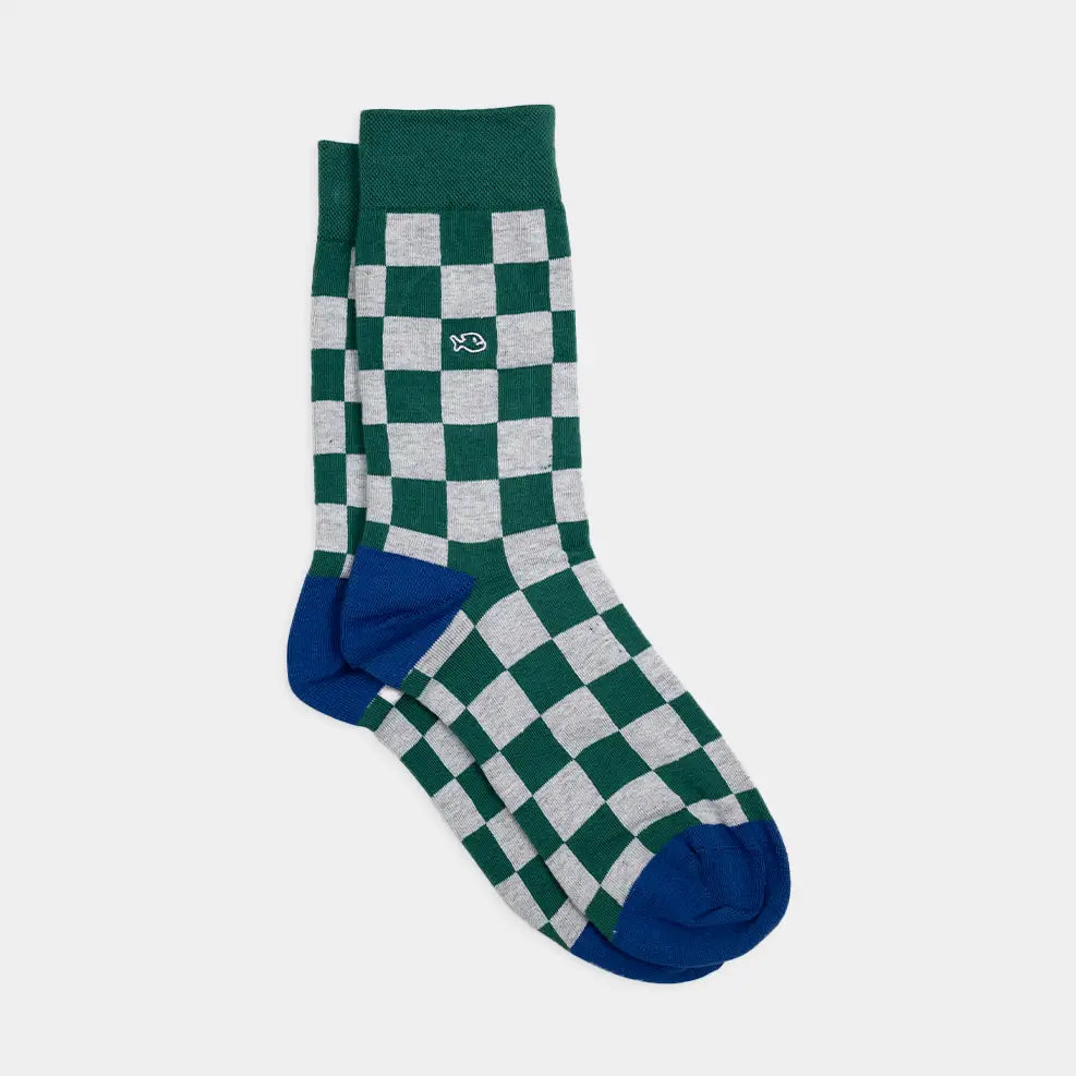 Billybelt : geruite sokken silverstone  - groen/ grijs/ blauw