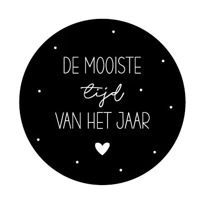 Onderzetter : de mooiste tijd van het jaar - zwart met witte stip