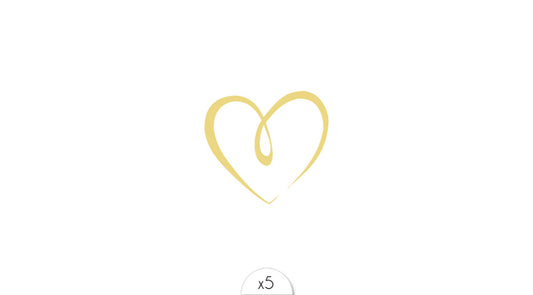 Sioou : tijdelijke tattoo - hart goud (5stuks)