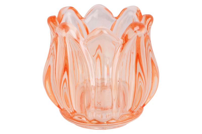 Theelichthouder : tulp - oranje