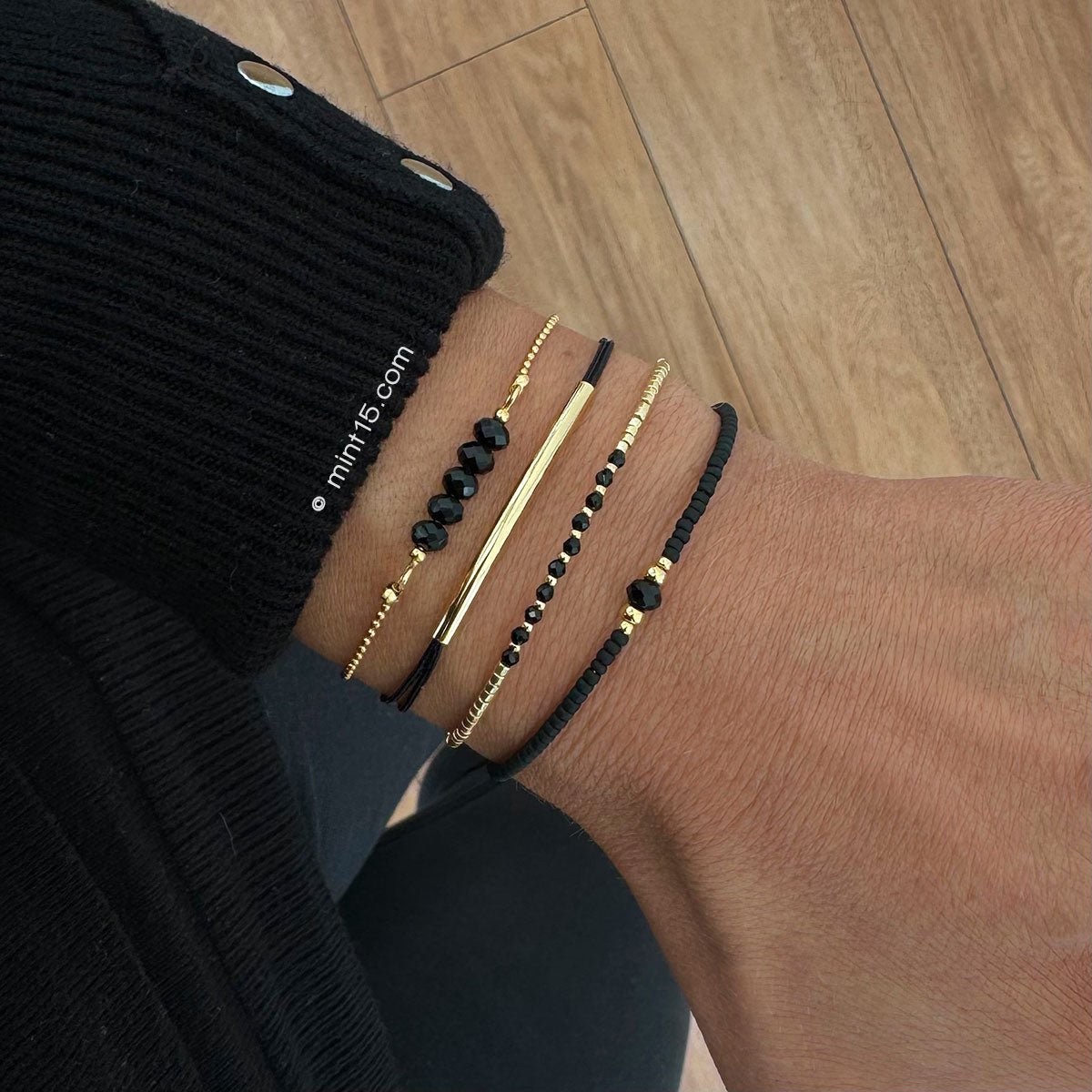 Mint15 : armbanden set - black chic