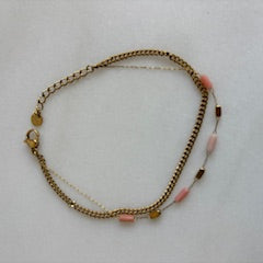 Ikita : dubbele armband roze/goud