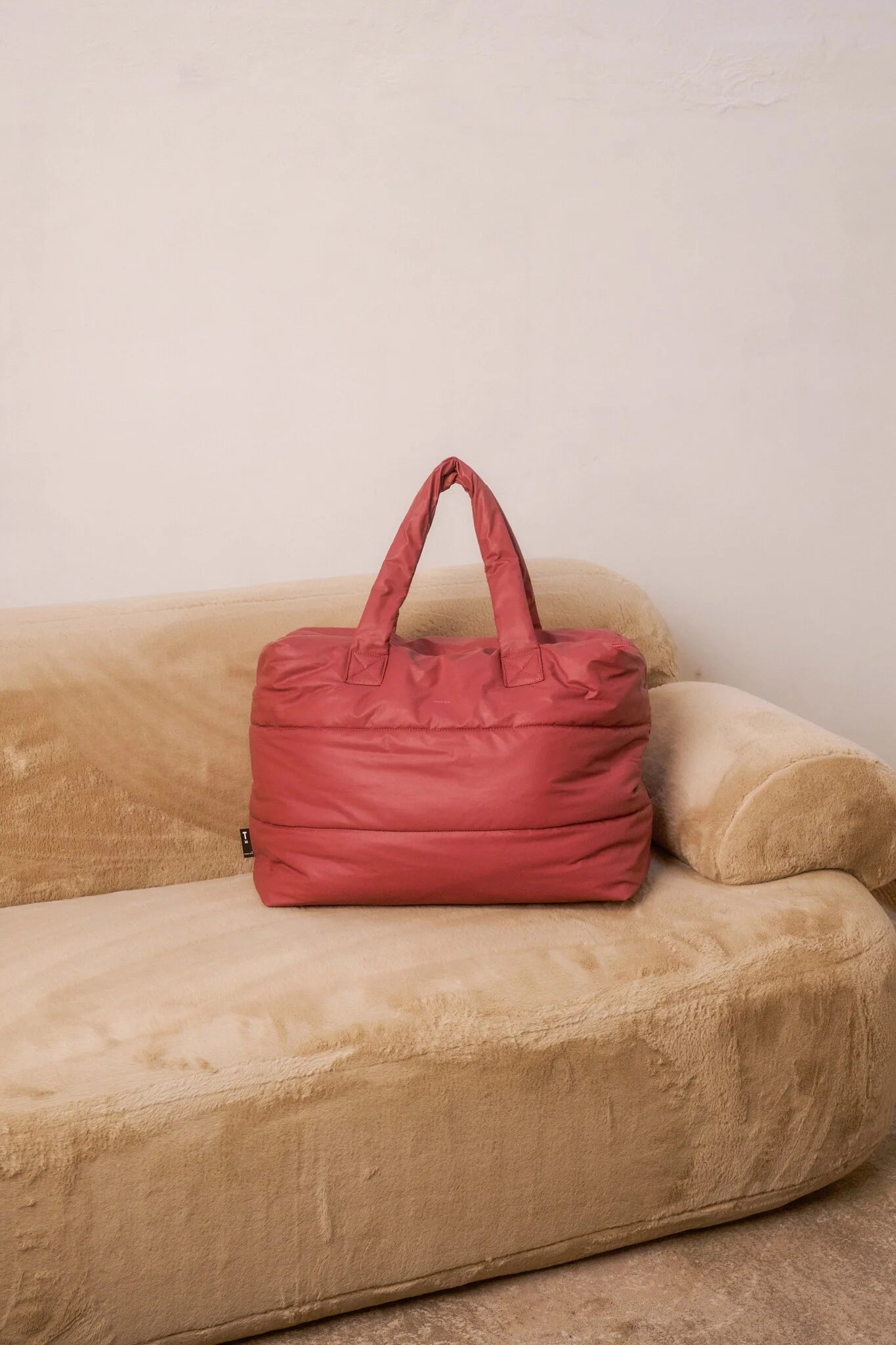 Tinne en Mia : big puffy weekendtas - Camill  red wood