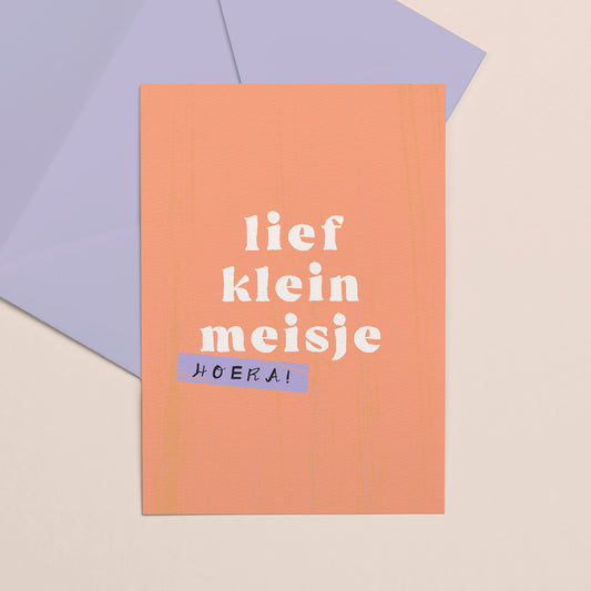 Letters&lines : wenskaart - lief klein meisje