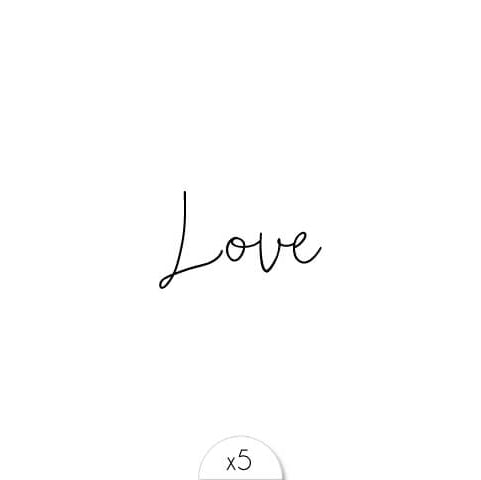 Sioou : tijdelijke tattoos - love ( 5stuks)