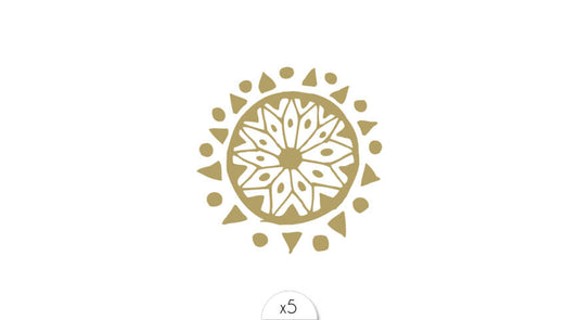 Sioou : tijdelijke tattoo - mandala goud ( 5 stuks)