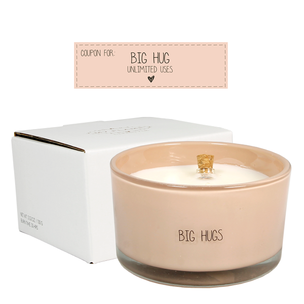 My flame : Flessenpost kaars - Big hugs