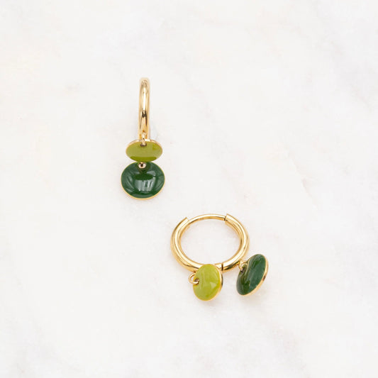 Ikitia : oorbellen  - goud/groen