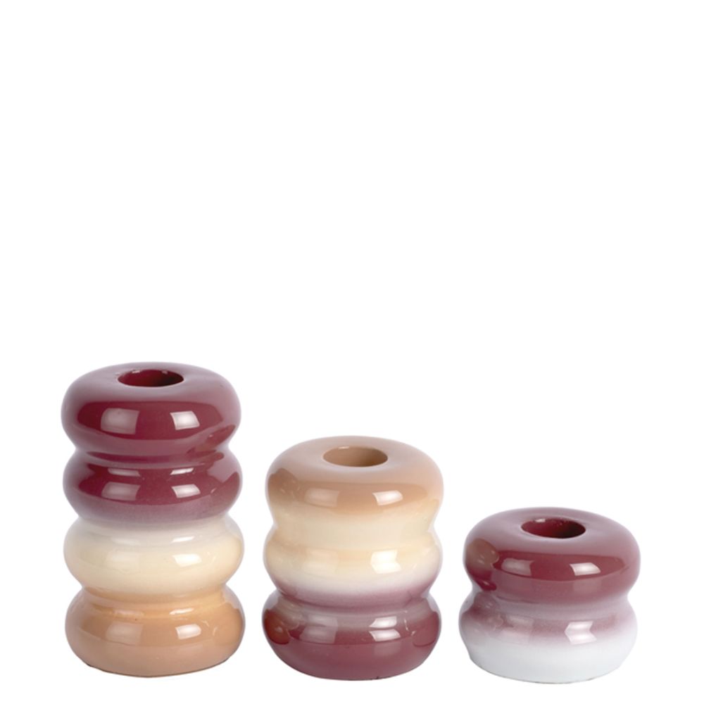 Present time : kaarsenhouder praag - beige , burgundy