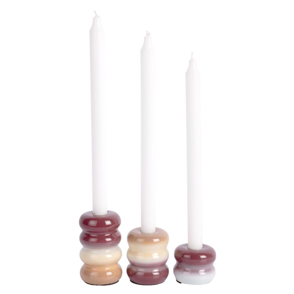 Present time : kaarsenhouder praag - beige , burgundy