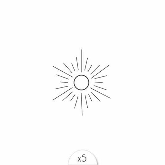 Sioou : tijdelijke tattoo - zon ( 5stuks)