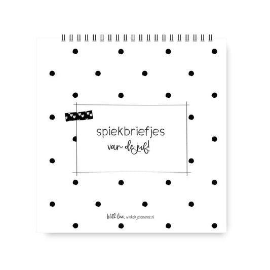 Winkeltjevananne - spiekbriefje voor de juf
