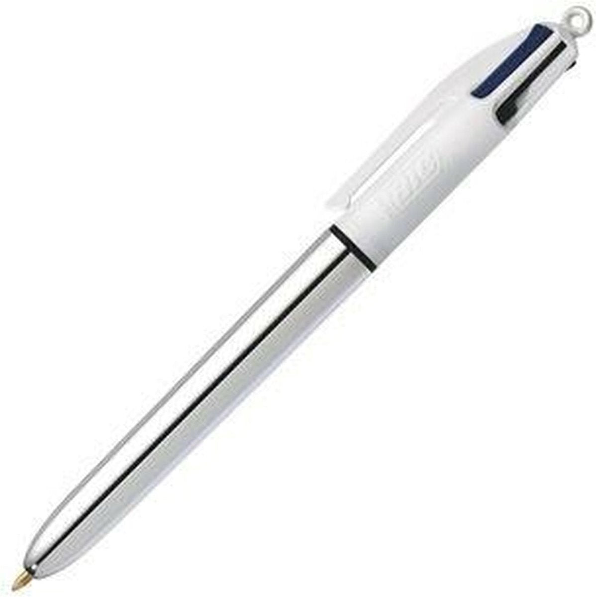 Bic : 4 kleuren balpen - metallic zilver