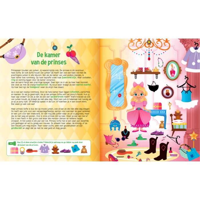 Lantaarn publisher : zoek- en voorleesboek - speuren met prinsessen